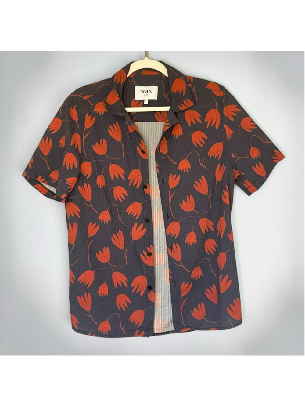 Wax London Floral Seersucker Short Sleeve Shirt Men's Small